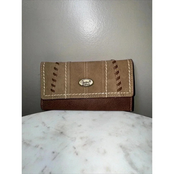 BOC Born Concept Tri-Fold Wallet W/ Double Snap Brown And Tan - Picture 1 of 5